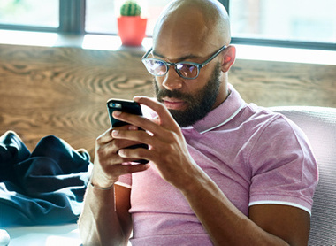 Man on phone in office