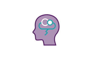 Icon depicting complex emotions happening in the brain