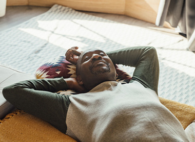 Person on floor having a nap