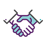 Icon image of hands shaking representing relationship counselling