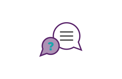 Icon image depicting talking openly